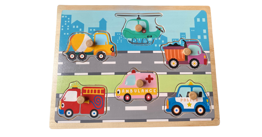 Wooden Machinery Peg Puzzle