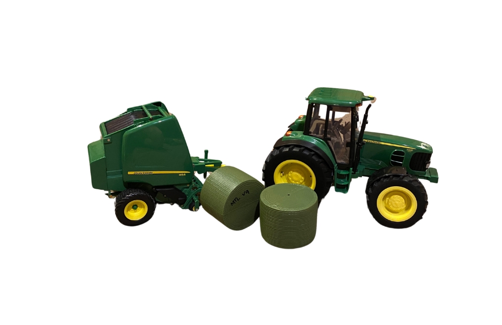 John Deere 7330 Tractor and Baler